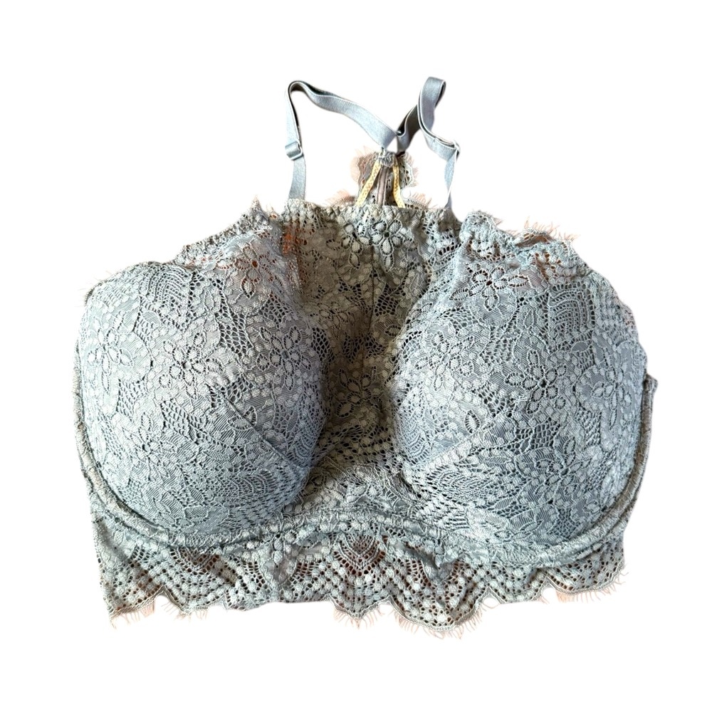 Bra Bralette Victoria’s Secret PINK Elegant Lace Bralette in Gray Medium